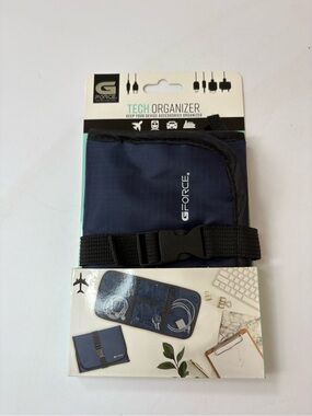 G-Force Tech Accessory Cord Organizer Blue WaterResistant Lightweight Adjustable